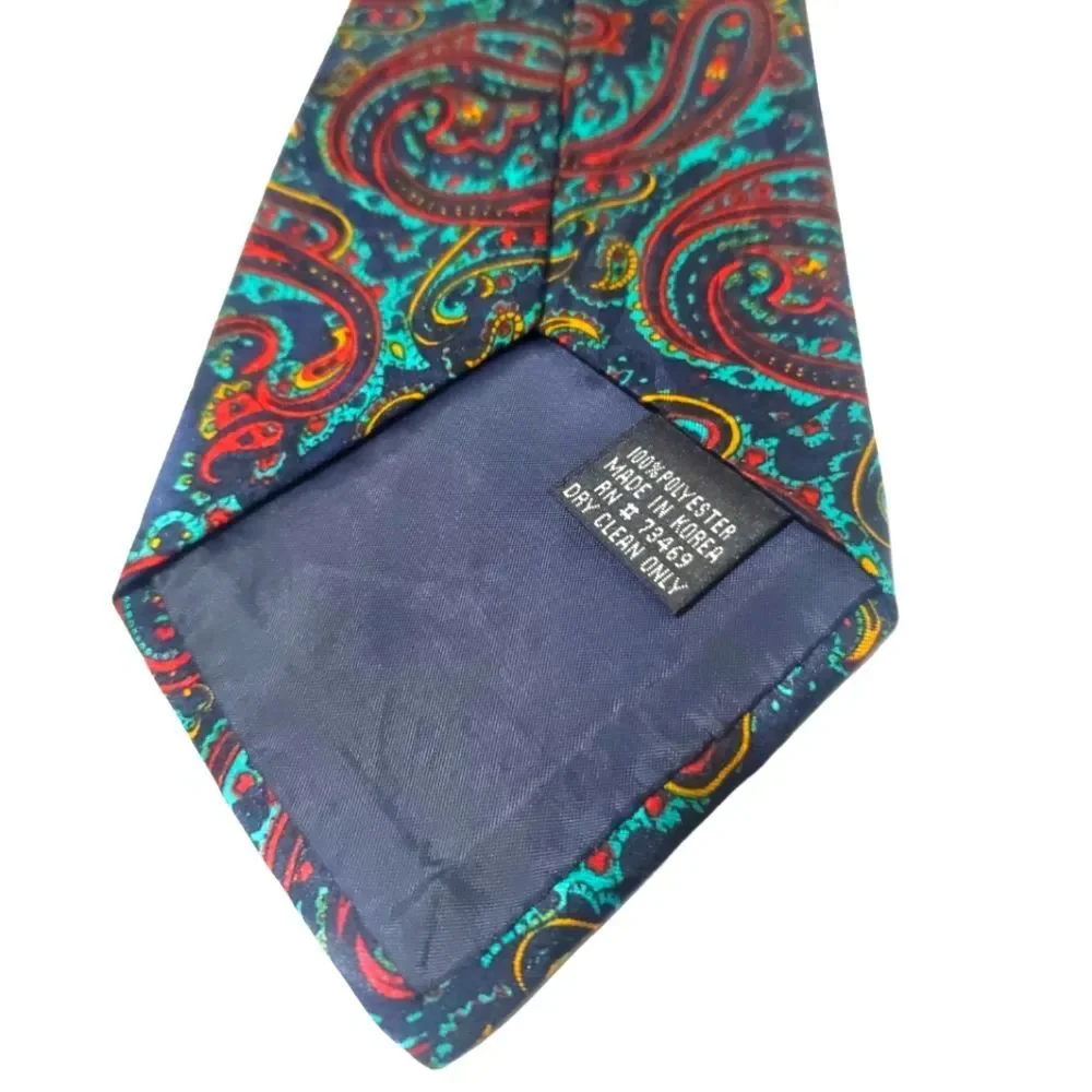 Vintage Looney Tunes Mania Paisley Daffy Roadrunner Coyote Bugs Taz 1994 Necktie